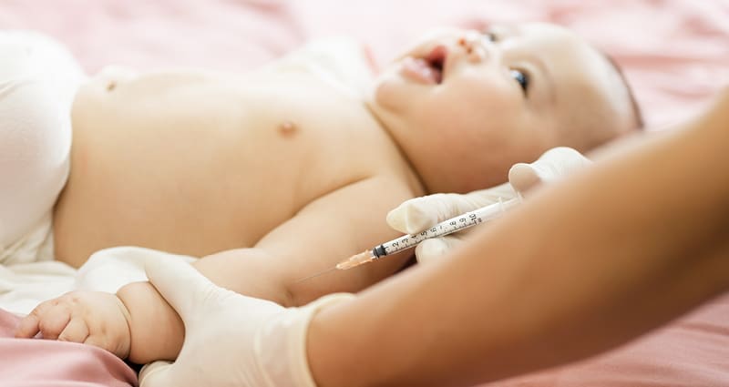 baby getting vaccine