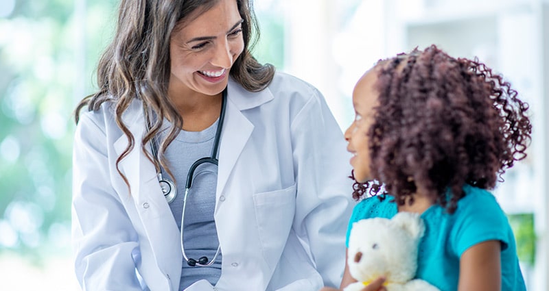 child at a pediatrician's office visit