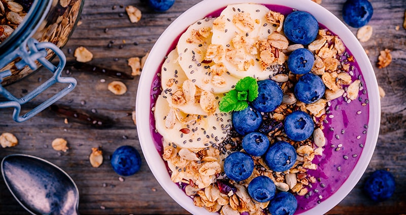 fruit bowl with chia seeds